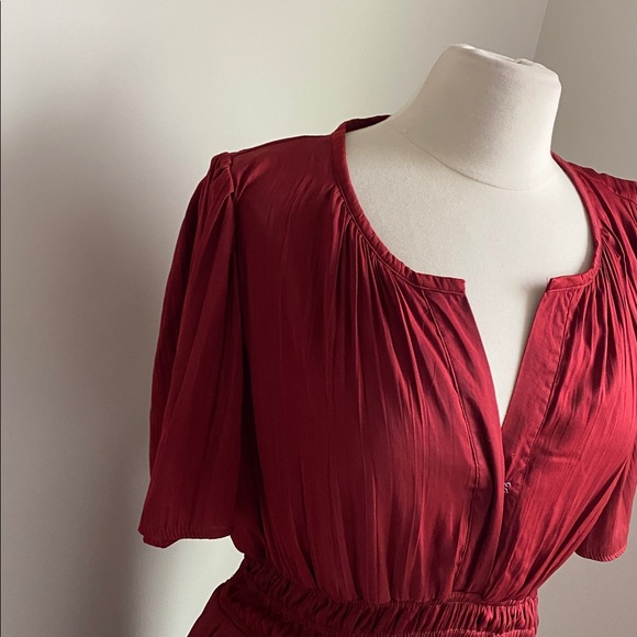 DESTINATION MATERNITY Maxi Dress Womens Sz Large Red Tiered Dress - Picture 2 of 6